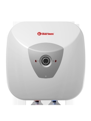 Moderner 15 Liter Aufbau-Warmwasserspeicher, 1500 Watt, Anschlsse unten.