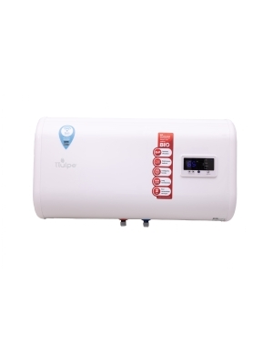 Hochwertiger flacher 43-Liter-Warmwasserspeicher mit WLAN zur horizontalen Montage an der Wand