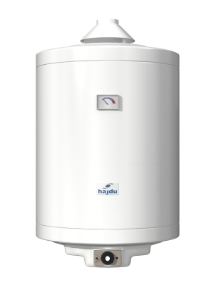 Erdgasbefeuerter Speicherkessel ohne Schornstein, Inhalt 80 Liter.